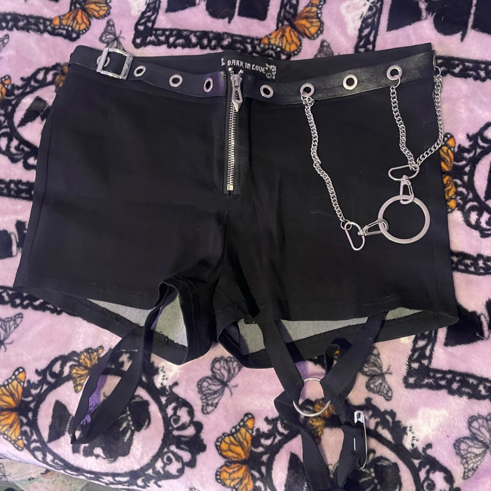 Black Punk Chain Shorts